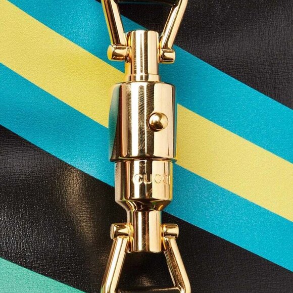 Gucci Black/Multicolored Geometric Printed Leather Jackie 1961 Small Shoulder... - Picture 7 of 11